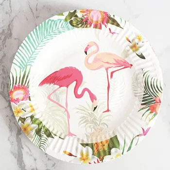 6vnt/set Vienkartiniai Flamingo Plokštė Vestuvių Stalo Gimtadienio Apdailos Vaikai Flamingo tortas popieriaus dėklas, Baby Shower Prekes