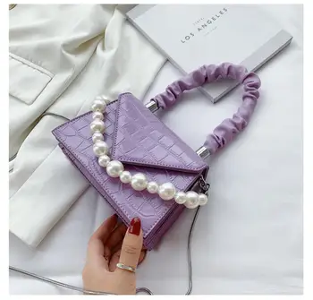 NAUJAS Mados ponios mini Akmuo perlas ornamentu mados mielas šalies pirkinių rankinėje moterų rankinės peties crossbody krepšiai Prabanga 2020 m.