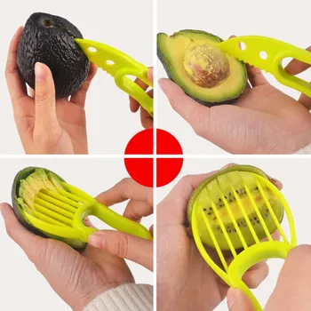 Žalia plastiko avokado pjovimo peilis corer slicer vaisių skustukas vožtuvas core valiklis virtuvės tarka smulkintuvas, daržovių įrankis