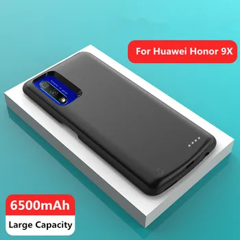 6500mAh Pratęstas Telefono Baterija Atveju Huawei Honor 9X Išorės Baterijos Kroviklis Padengti Nešiojamų Galia Banko Įkroviklis Atveju