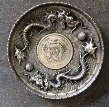 Karšto parduoti new - nemokamas pristatymas antikvariniai senų senovės Kinų, tibeto sidabro čing Dragon 