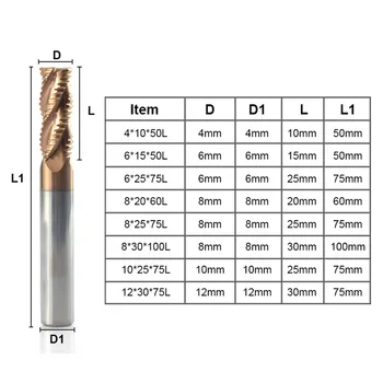Fleita router 4-12mm 4 bitų cnc spiralės frezavimo tiek hrc karbido apdaila karbido frezavimo cutter