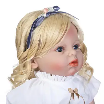 Realus 70CM Silikono Lėlės Reborn dėvėti nekilnojamojo Kūdikių drabužiai Lėlės didelių akių, šviesiaplaukė Mergina Vaikų Žaislas Boneca Modelis Gimtadienio bebe Dovanos