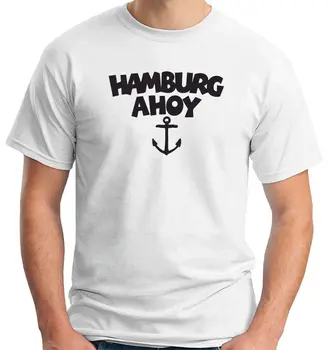 2019 Mados O-Kaklo Karšto Pardavimo medvilnės Hipster Tshirts T-Shirt Hamburgas Ancora Marina Tee Marškinėliai