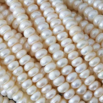 Gražus baltos spalvos gėlavandenių perlų išsimėtę 8-9MM gamtos nereguliarus virtos duonos granulių kokybės 
