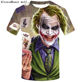 Joker DC Comics Superherojų 3D Print T-Shirt Moterims, Vyrams Vasaros Stiliaus marškinėliai Harley Quinn Nelaimės joker tee viršūnės