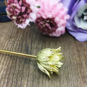 Aukso Tulpių Plaukų Stick Vario Gėlavandenių Perlų Gėlių Plaukų Lazdos Gėlės Pin Papuošalai, Vestuvių Plaukų Aksesuarai WIGO1276