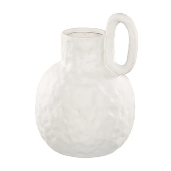 Europos Baltos Keramikos Gėlių Vaza Su Rankena Kūrybinės Keramikos Hydroponic Prietaiso Darbalaukyje Ornamentu Namų Dekoro Priedai