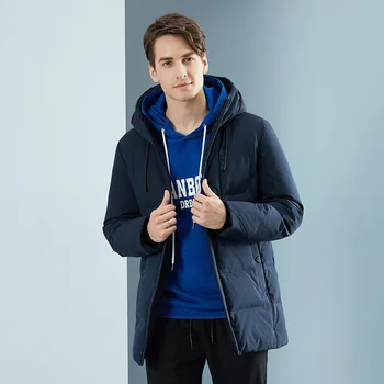 TANBOER vyriška pūkinė striukė kvėpuojanti ančių pūkų paltai žiemos paltai reljefiniai viduryje žiemos striukės outwear išlaikyti šiltas TA18565