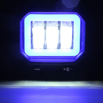 2vnt 4inch Automobilių Valtis Angel Eye Aikštėje LED Darbo Šviesos Juosta 12V 24V Nešiojami Žibintai Motociklo visureigių UAZ ATV Sunkvežimių Mėlyna