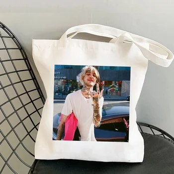 Lil Peep džiuto pirkinių krepšys krepšys drobės bakalėja tote bolsa pirkinių krepšys audiniai sulankstomas net bolsas reutilizables patraukti