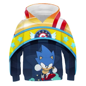 Vaikai Sonic the Hedgehog Hoodies Berniukai Palaidinukė Berniukai Outwear Hoodies Street Ilgai Kostiumų, Drabužių, sonic Vaikų Susagstomi megztiniai