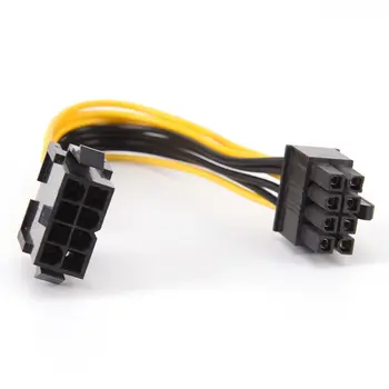 19cm 8 Prisegti prie 8 Pin ATX EPS Vyrų ir Moterų Galia Pratęsimo PSU Mainboard Power Extension Adapter Cable