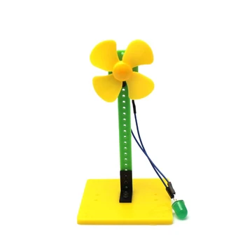 Vėjo Energijos Demo Generatoriaus Modulis Žalia LED Pučia Generatorius vėjo malūnas Žaislų Rinkinys, skirtas Mokslo Eksperimentas