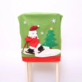 Animacinių Filmų Kalėdų Skrybėlės Kėdė Padengti Santa Claus Sniego Briedžių Santa Hat Mielas Kalėdų Bžūp Kėdė Padengti Kalėdos Namų Dekoro Rekvizitai