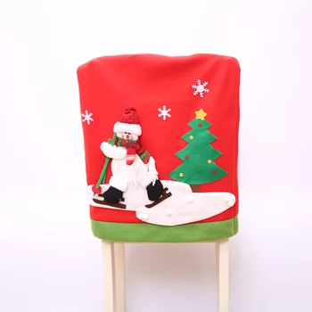 Animacinių Filmų Kalėdų Skrybėlės Kėdė Padengti Santa Claus Sniego Briedžių Santa Hat Mielas Kalėdų Bžūp Kėdė Padengti Kalėdos Namų Dekoro Rekvizitai