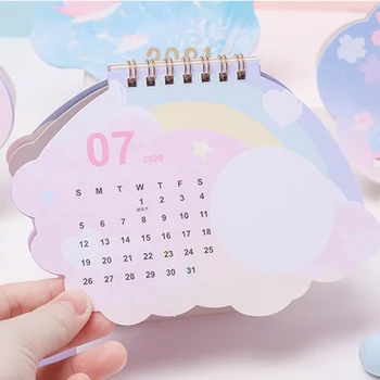 Naujas 2021 mielas animacinių filmų stiliaus ritės stalinis kalendorius 