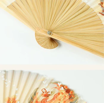 Kinų Stiliaus Bambuko Gerbėjai Dekoratyviniai Nėriniai, Šilko Audinio Sulankstomas Vertus Gerbėjai Šokių Gėlių Vestuves Kamuolys Apdailos Amatų BA60SZ