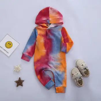 Karšto pardavimo naujo dizaino gobtuvu baby romper megzti aukštos kokybės tie dažai vaikai jumpsuit