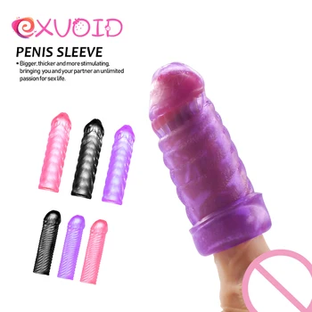 EXVOID Penis Extender Didintuvas Daugkartinio naudojimo Varpos Rankovė Silikono Gaidys Žiedas Sekso žaisliukai Vyrams Makšties Skatinti Atidėti Ejakuliacija