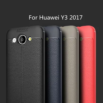 Padengti Huawei Y3 2017 Atveju, atsparus smūgiams Odiniai Minkšti TPU Padengti Huawei Y3 2017 Silikono Telefono Bamperis Atveju, Huawei Y3 2017