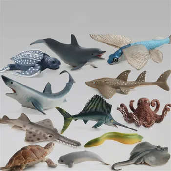 Vandenyno Gyvūnų Delfinų Modeliavimas Sea Life Gyvūnų Spinduliai Ryklių, Vėžlių Modelis Figūrėlės Veiksmų Skaičiai Miniatiūriniai Švietimo