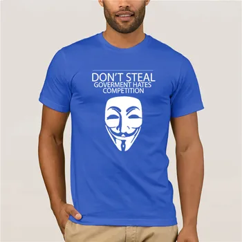 Apvalios kaklo kietas žmogaus T-shirt Anonimas nevokite V for Vendetta Filmą Medvilnė, Naujas Vasaros Mados T-shirt