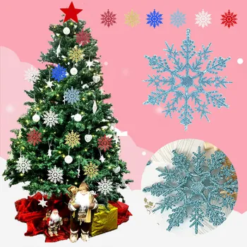 #40 10vnt Blizgučiai Snaigės Kalėdų Papuošalai Kalėdų Medžio Kabo Dekoro 10cm Kalėdų Dovanos Naujųjų Metų 2021 Navidad kerst