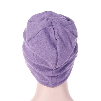 2021 Naujas Paprastas Skrybėlės Medvilnės Mišinys Kailio Beanie Skrybėlių Moterų Žiemos Skullies Šiltas Vilnos Kepurė Gorros Moterų Galvos Wrap Hijab Bžūp