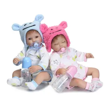 NPKCOLLECTION 40cm Silikono reborn baby lėlės, žaislai tikroviška puikus naujagimiai miega mergaitė berniukas lėlės mados gimtadienio dovanos