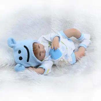 NPKCOLLECTION 40cm Silikono reborn baby lėlės, žaislai tikroviška puikus naujagimiai miega mergaitė berniukas lėlės mados gimtadienio dovanos