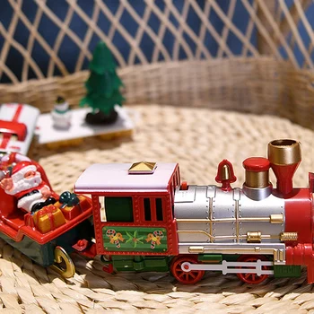Kalėdų Elektros Geležinkelių Automobilinio Traukinio Žaislų Elektros Žaislas Geležinkelio Traukinių Sąstatų Lenktynių Kelių Transporto Pastato Žaislai