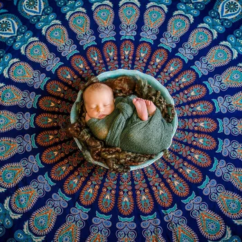 Naujagimio Fotografijos Rekvizitai Nacionalinės Stilius Spausdinti Antklodė Baby Girl Berniukas Šeimos Nuotrauką fotosesiją Kelia Audinio Fone foto Prop