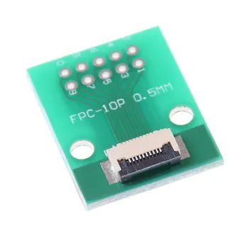 SMT Adapterio 2.54 mm 1.00 colių pikis per skylę CINKAVIMAS PCB Lenta FPC FFC Kabelis 10PIN 0,5 mm žingsnio Jungtis