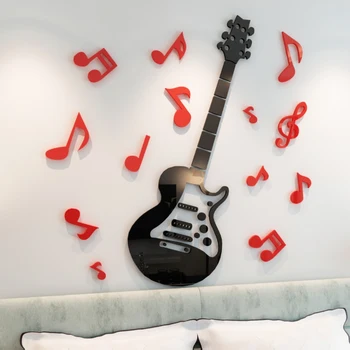 Gitara pastaba Akrilo Sienų lipdukai, Juostos Praktikos kambarys Muzikos klasėje 