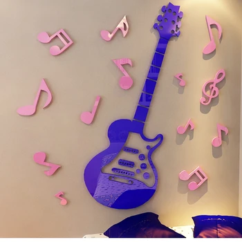 Gitara pastaba Akrilo Sienų lipdukai, Juostos Praktikos kambarys Muzikos klasėje 