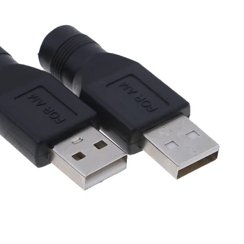 2vnt USB Moterų 5,5 mm X 2.1 mm Moterų nuolatinės SROVĖS Energijos Keitiklis Įkroviklis Adapteris