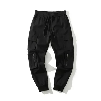 2019 Harajuku Naują Atsitiktinis Kelnės Vyrams Medvilnės Krovinių Kelnės Mados Vyras hip-hop dizaino Pusės Multi Kišenės Drabužių Streetwear