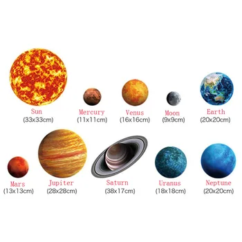 10vnt/set 9 Planetos Saulės Sistemos Liuminescencinės Visatos Planetos Galaxy Lipdukai, Vaikų Kambario, Miegamojo Šviesos Sienų Lipdukai Žaislai