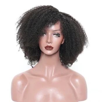 13x6 Afro Keistą Garbanotas Nėriniai Priekiniai Žmogaus Plaukų Perukai Moterims, Brazilijos Nėrinių Priekinės Perukas 150% Tankis Natūralus Juodas Venvee Remy