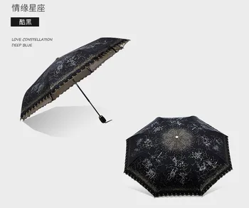 Paslaptingas star sulankstomas skėtis skėtis automatinis skėtis anti-ultravioletinių skėtis moterų apsaugos nuo saulės automatinis skėtis!!