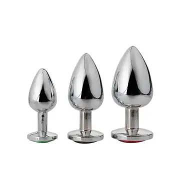Mažų, vidutinių, didelių Metalinių Mini Analinis Butt Plug Grobis Karoliukai suaugusiųjų Sekso Žaislai, Nerūdijantis Plienas+Kristalų analinis Papuošalai sekso produktai