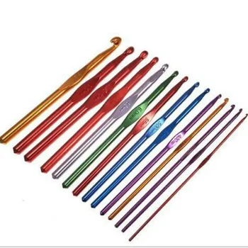 14pcs Eksportuojančių spalvinga Nėrimo megztinis adata aliuminio Nėrimo