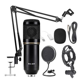 Kondensatoriaus Mikrofonas Pluoštas, BM-800 Mic Nustatyti Įrašymo Studijoje & Transliavimo