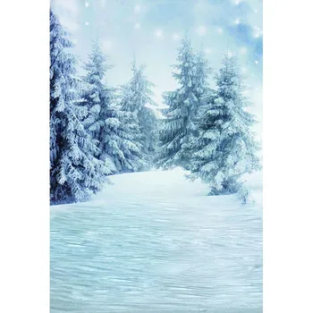 DAWNKNOW Linksmų Kalėdų Poliesteris Fone Sniego Miškų Vaizdingas Vinilo Fotografijos Fonas Vaikų Foto Studija CM651357