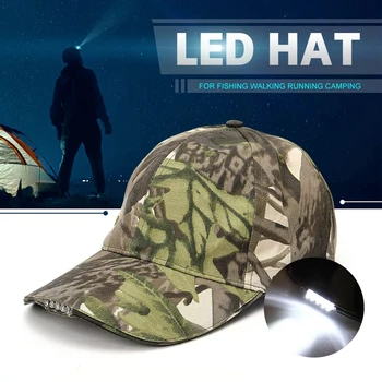 LED Šviesos Beisbolo kepuraitę Kamufliažas Naktį Žvejybos Hat Lauko Apšvietimas Alpių Bžūp Antis Kalba Alpinizmas Hip-Hop Snapback