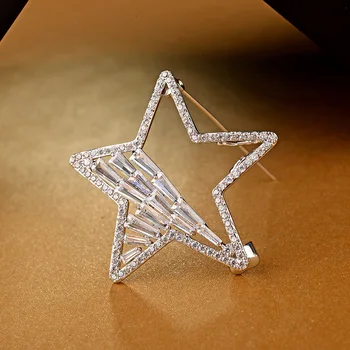 Korėjos versija 2017 moterų penkerių-pažymėjo krištolo kristalų Cirkonis adata sagė mados sagė nuotaka prabangūs papuošalai, dovanos