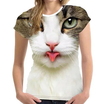 Naujas Cool T-shirt Vyrai/Moterys 3d marškinėliai Spausdinimo dvi katės trumpomis Rankovėmis Vasaros Viršūnes Tees juokingi marškinėliai Vyras
