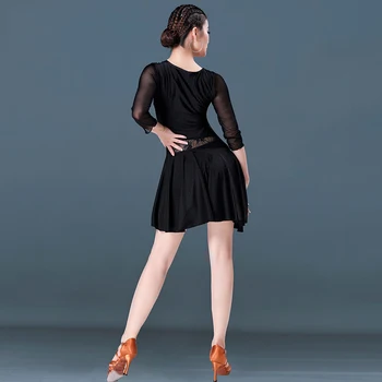 2020 Naujas Moterų Lotynų Šokių Praktikos Dėvėti Juodos Spalvos Nėrinių Suknelės Ponios Mokymo Lotynų Dancewear Tango Salsa Bakstelėkite Šokių Scenos Kostiumų