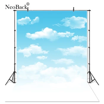 NeoBack Pavasario Vasaros Baltas Debesis Mėlyname Danguje Fotografijos Backdrops Naujagimiai, Vaikai, Lauko Foto Studija, Foto Tapetai P1045